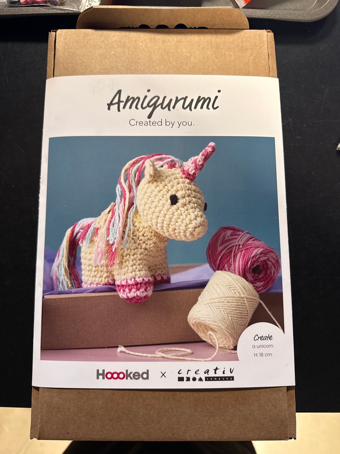 Amigurumi Einhyrningur stór